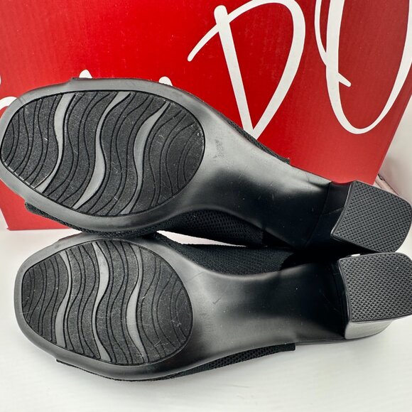 IMPO Velancy Stretch Knit Black Peep Toe Heels Size 6.5M NWT - Picture 5 of 8